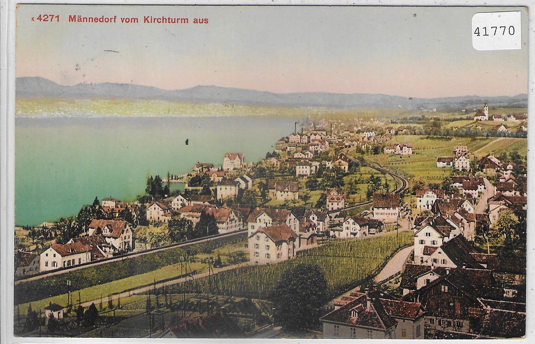 Cartoline postali: Männedorf vom Kirchturm aus - Litho – Usato da Ettingen venduto da Kartenplanet