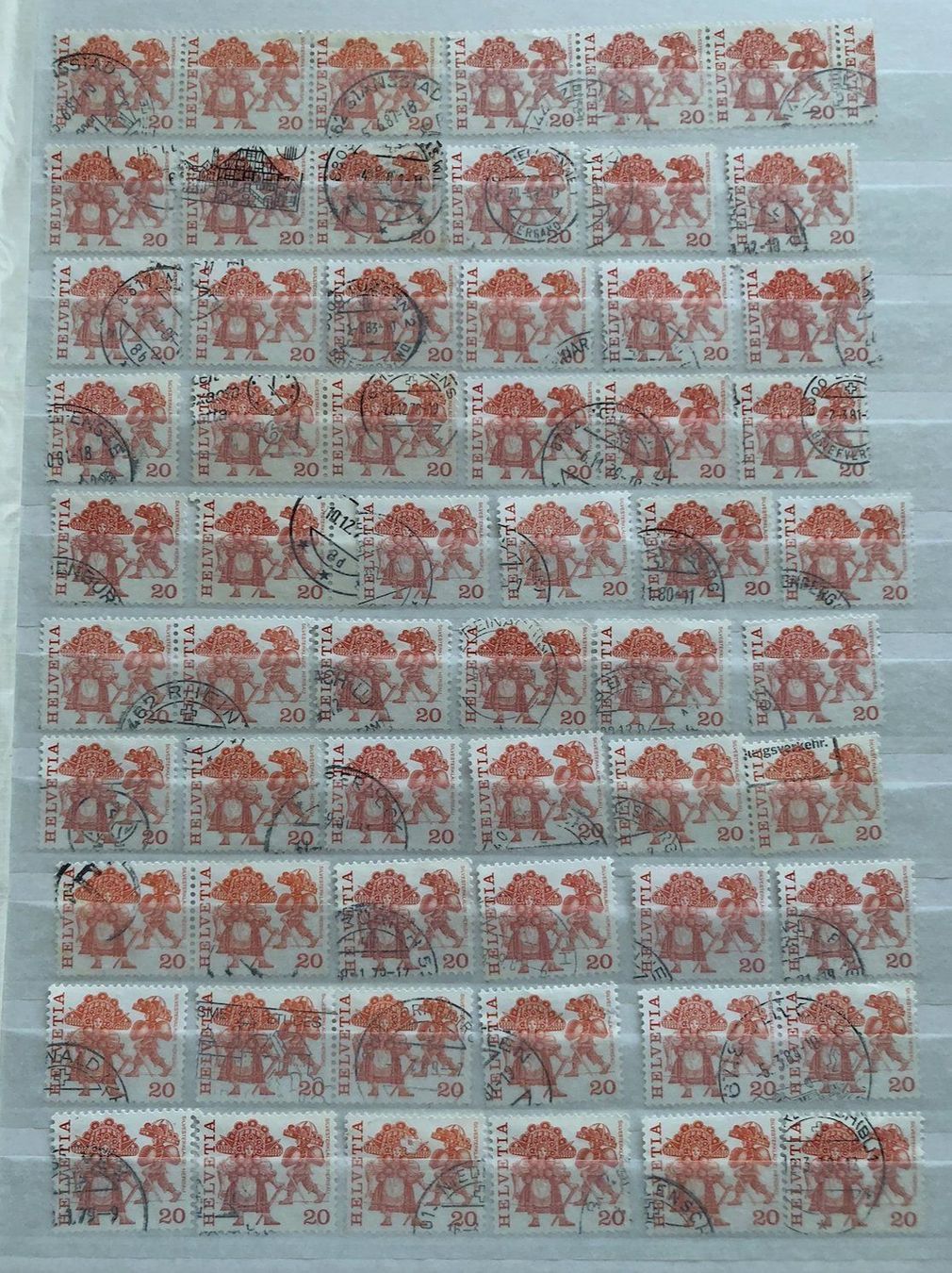 Tutti i francobolli: Nr.596 mit Stempel 60 Stück – Usato da Aarau venduto da Billa007