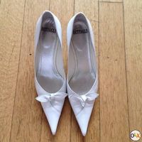 Weisse Lederstiefeletten Hochzeitsschuhe Gr. 37