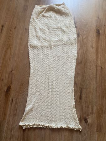 Gehäkelter Maxirock in Creme - Sommerrock Gr. M/38/40 49