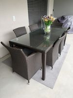 Garten-Tischset Rattan-Optik 6 Stühle