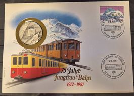 Numisbrief 75 Jahre Jungfrau-Bahn mit Silber  ab 1 Fr. !!