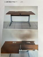 Schreibtisch Holz Metall 120x52 cm höhenverstellbar