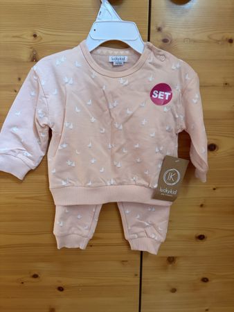 Baby Set Luckykid rosa mit Entenmuster neu Grösse 74