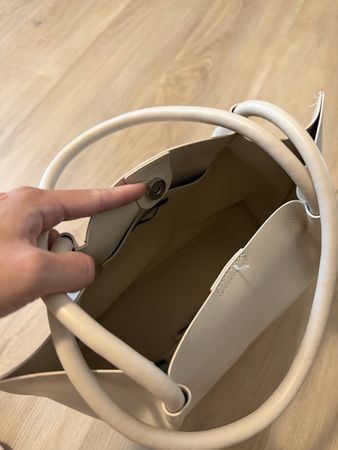 Tasche hellgrau Lederoptik Henkeltasche guter Zustand