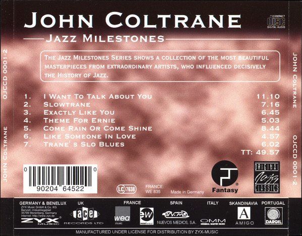 CDs: John Coltrane JAZZ MILESTONES CD neu ovp – D'occasion à Kandergrund par Sososo 1