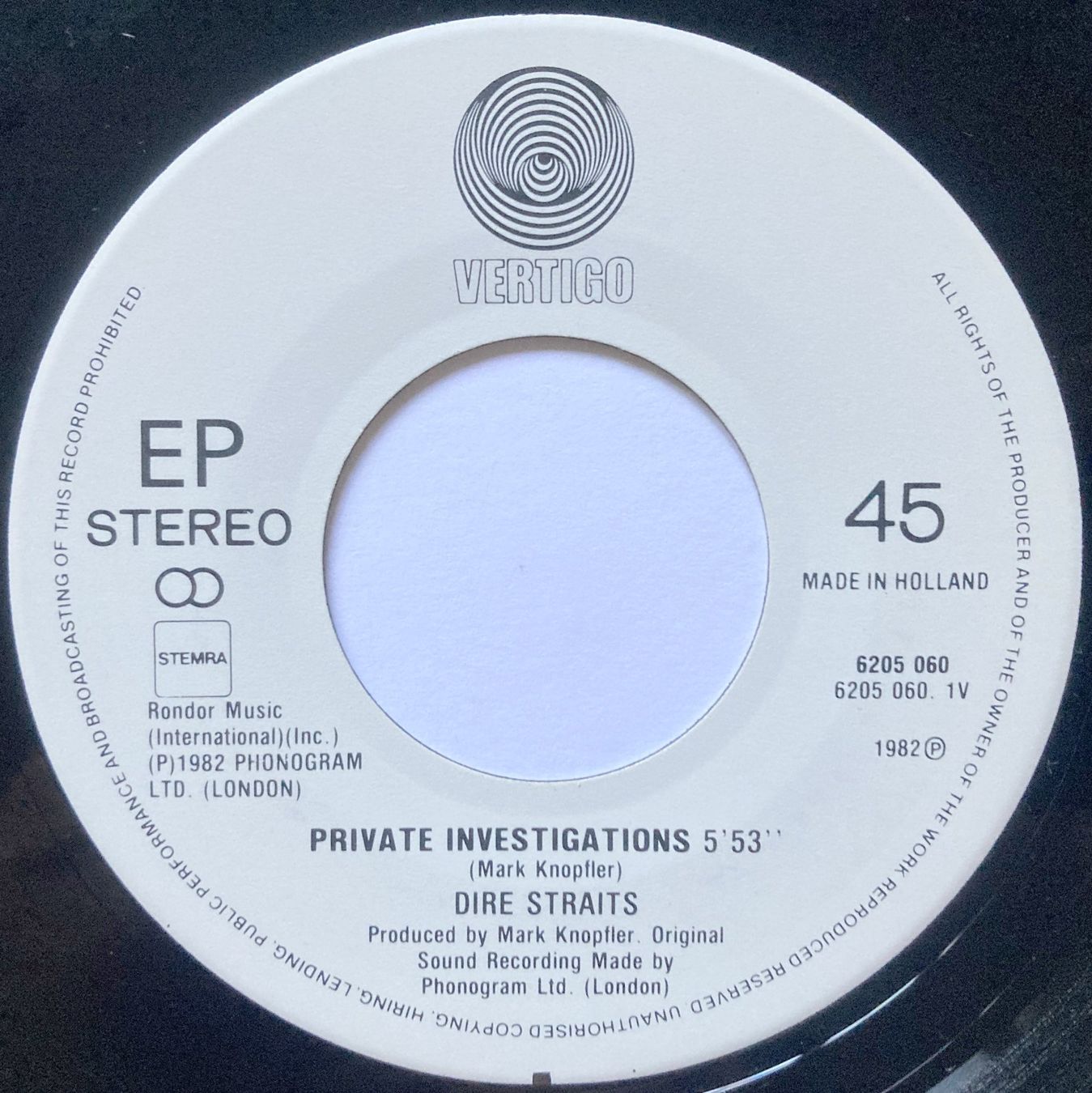 Schallplatten: DIRE STRAITS - PRIVATE INVESTIGATIONS – Gebraucht aus Bottens von hotter-than-hell 2