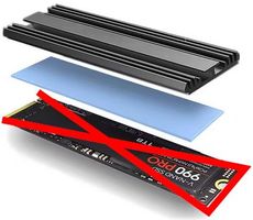 SSD-Kühlkörper M.2 2280 (Alu + therm. Silikonpad)