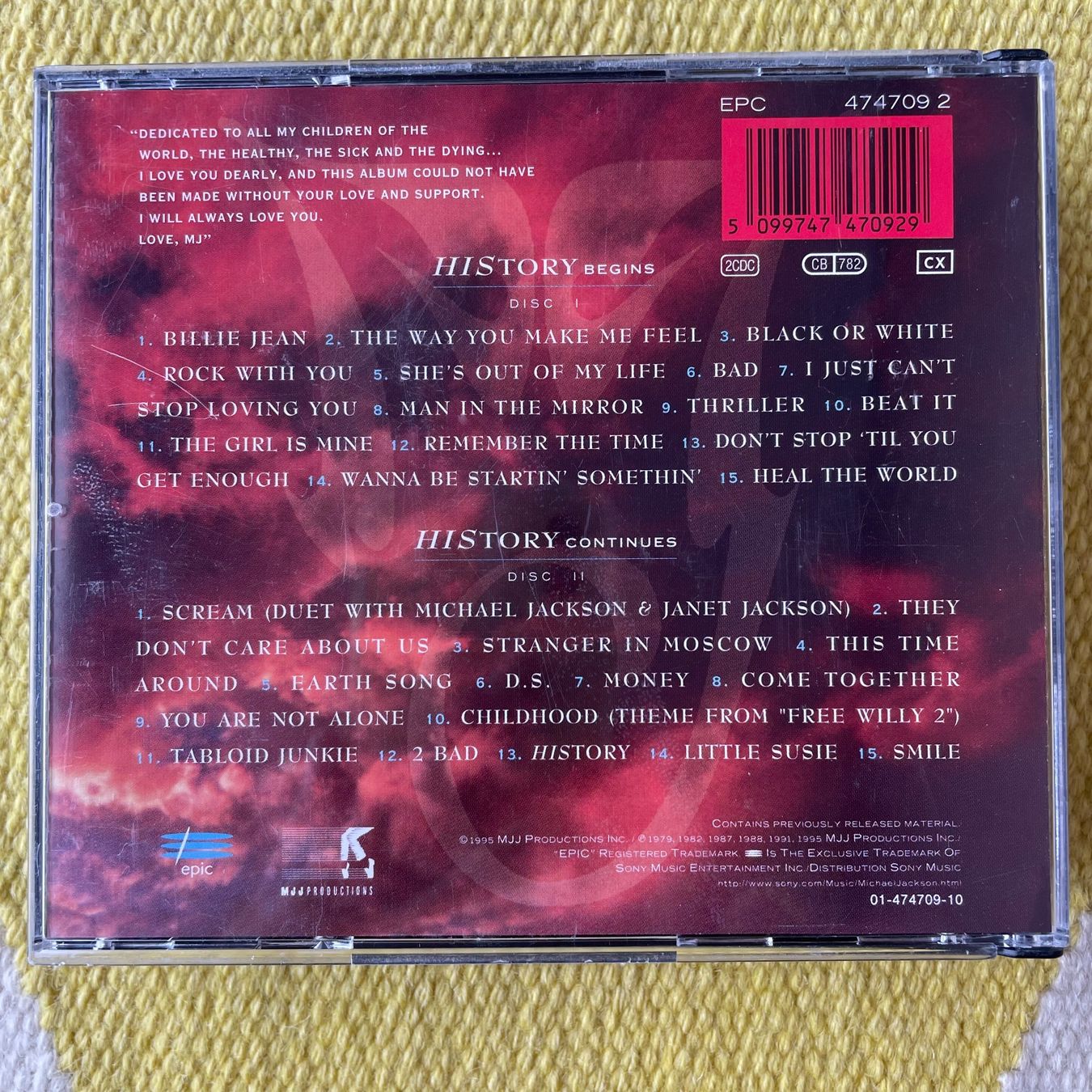 CDs: MICHAEL JACKSON-2CD HISTORY – Gebraucht aus Rorschacherberg von CD-Roli 1
