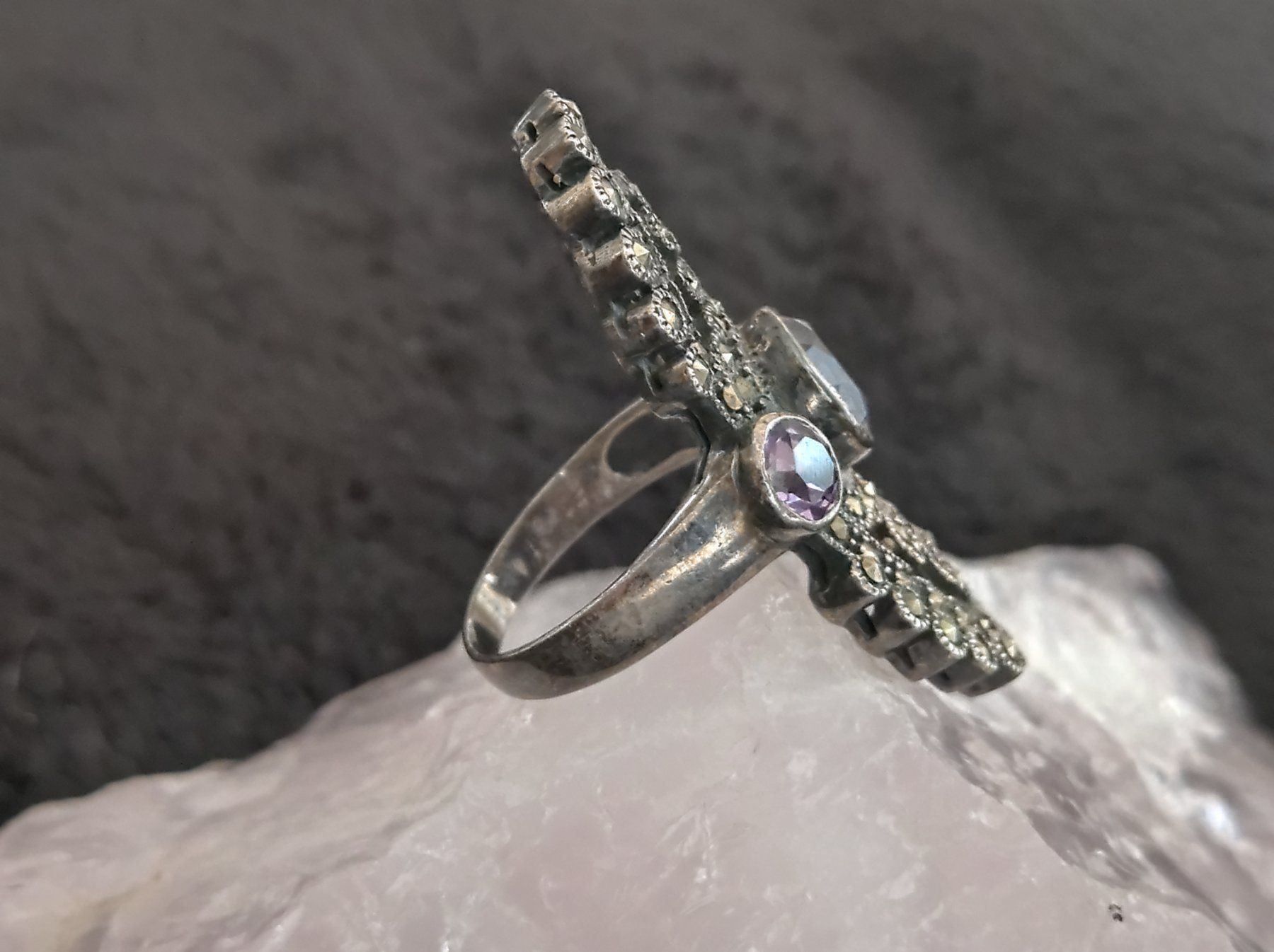 Anelli: Ring Silber 925 mit lila Stein – Usato da Istighofen venduto da Ringparadies 1