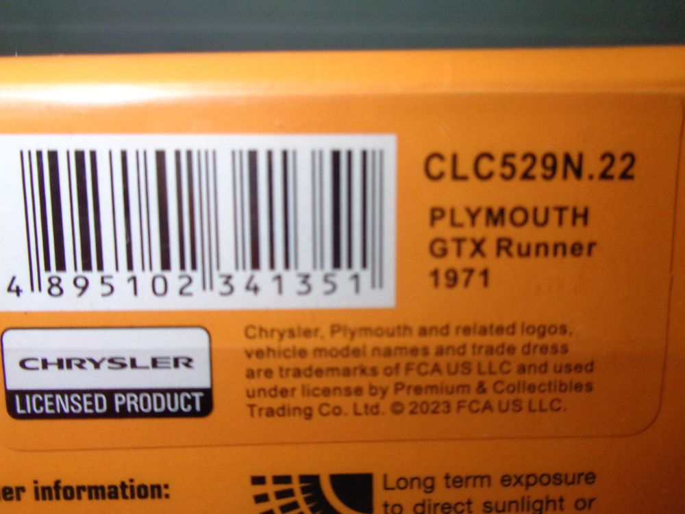 Ixo 1:43 Classic Car Plymouth GTX Runner 1971 6