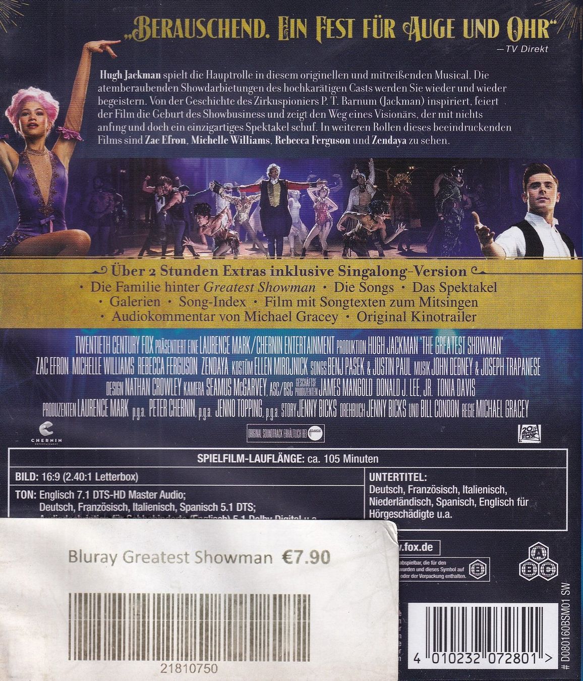 Tutti i DVDs: Blu Ray ab Fr. 2.--, Greatest Showman – Usato da Lausen venduto da Mondeo10628 1