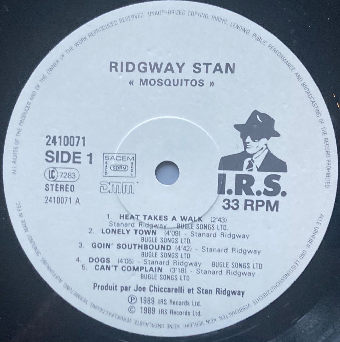 Schallplatten: STAN RIDGWAY - MOSQUITOS – Gebraucht aus Poliez-Pittet von Newtown-Records 3
