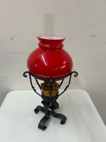 Petrollampe aus Eisen Messing und Glas
