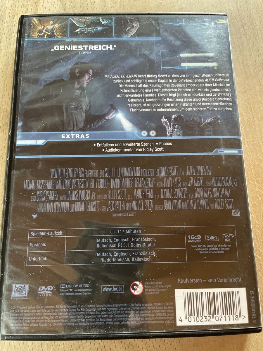 Alle DVDs: DVD Alien Covenant – Gebraucht aus Dettighofen (Lengwil) von  1