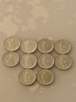 10 x 1/2 Franken 1967 Silber  Stgl