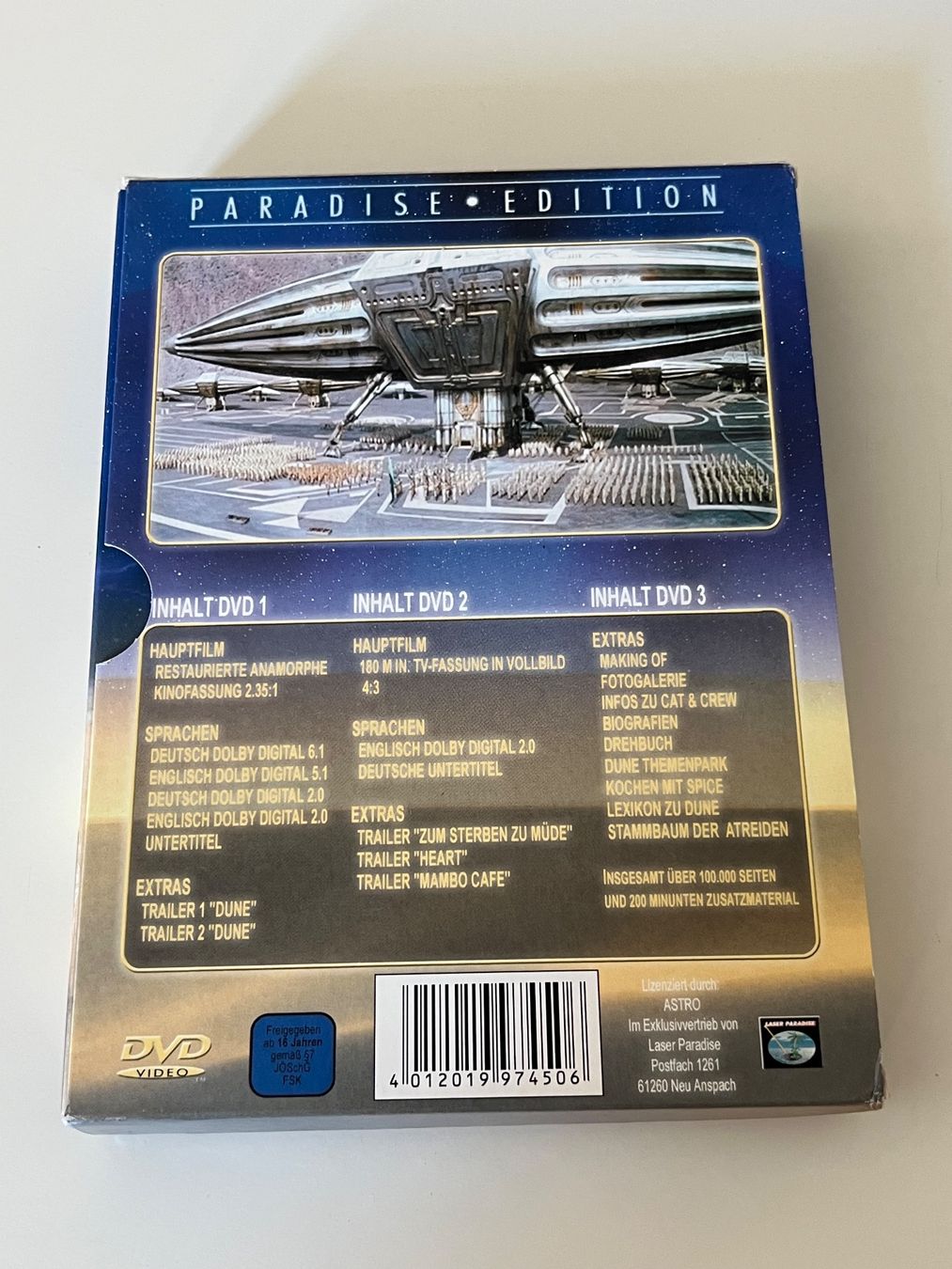 Tutti i DVDs: Dune - Der Wüstenplanet, Paradise Edition, 3 DVDs – Nuovo (secondo la descrizione) da Altstätten SG venduto da sheamus 1