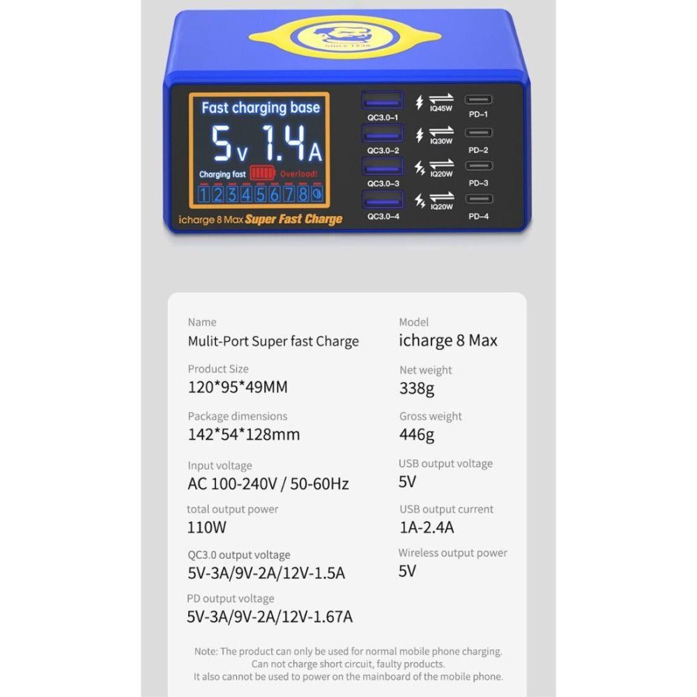 Caricabatterie: Mechanic Fast Charge Station Desktop USB Ladecenter – Usato da Zürich venduto da youelec 8