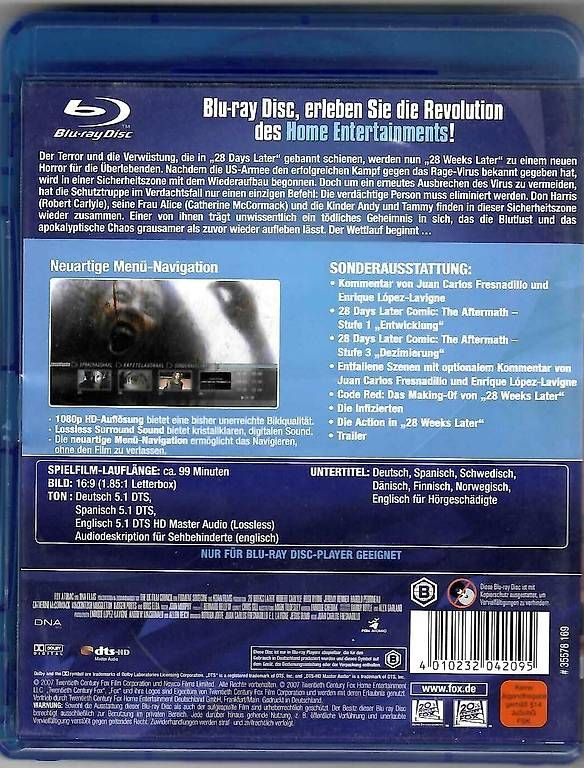 Tutti i DVDs: 28 Weeks Later - Blu-ray Film – Usato da Dörflingen venduto da Super-Bob 1