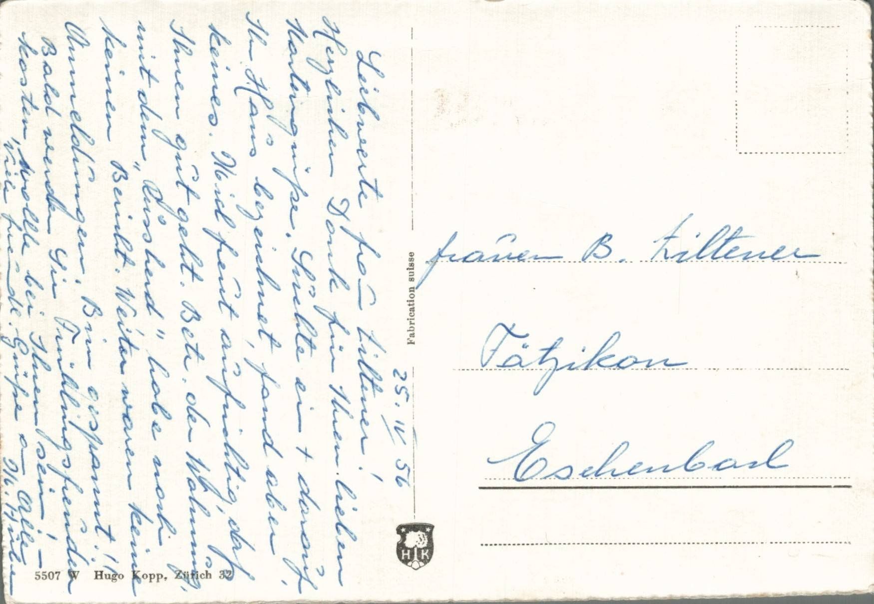 Cartoline postali: Alte Ansichtskarte Innerthal SZ, gel. 1956 – Usato da Luzern venduto da Kartenansicht 1