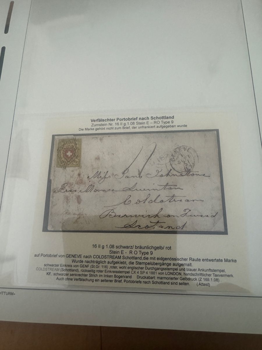 Tutti i francobolli: Rayon Portobrief nach Schottland – Usato da Uster venduto da Briefmarken