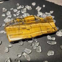 Tigerauge Scheibe (Slab) / polierter Heilstein (123,4g)