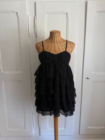 ZARA - Chiffonkleidchen schwarz mit Volants L