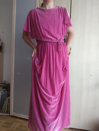 Höffner Pink Maxi Dress - Flowy, Elegant! vintage retro