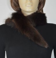 echtem Pelz  Schal Kragen auch zum Basteln/dunkelbraun/95cm