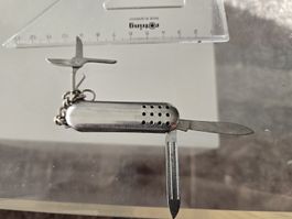 ⚪ Vintage Taschenmesser – Edelstahl mit Schlüsselkette