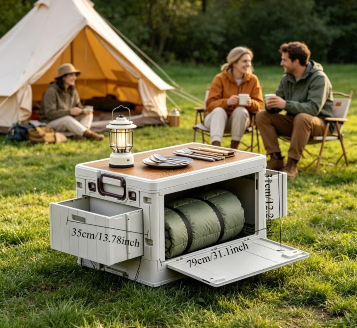 Camping Fahrzeuge: 2 in 1 Camping Aufbewahrungsbox mit Tisch – Neu und originalverpackt aus Hohenrain von cars77 5