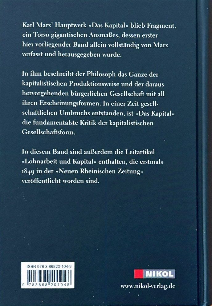 Libri: Marx Karl, Das Kapital – Nuovo (secondo la descrizione) da Sarnen venduto da Livres 1