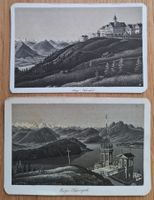 RIGI SCHEIDECK + RIGI KAENZELI 1880 Lithografie R. Dikenmann