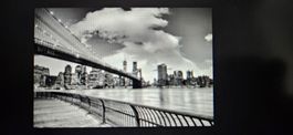 Fototapete Skyline Schwarzweissfotografie Brooklyn Bridge NY
