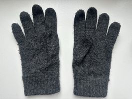 Grey touchscreen gloves