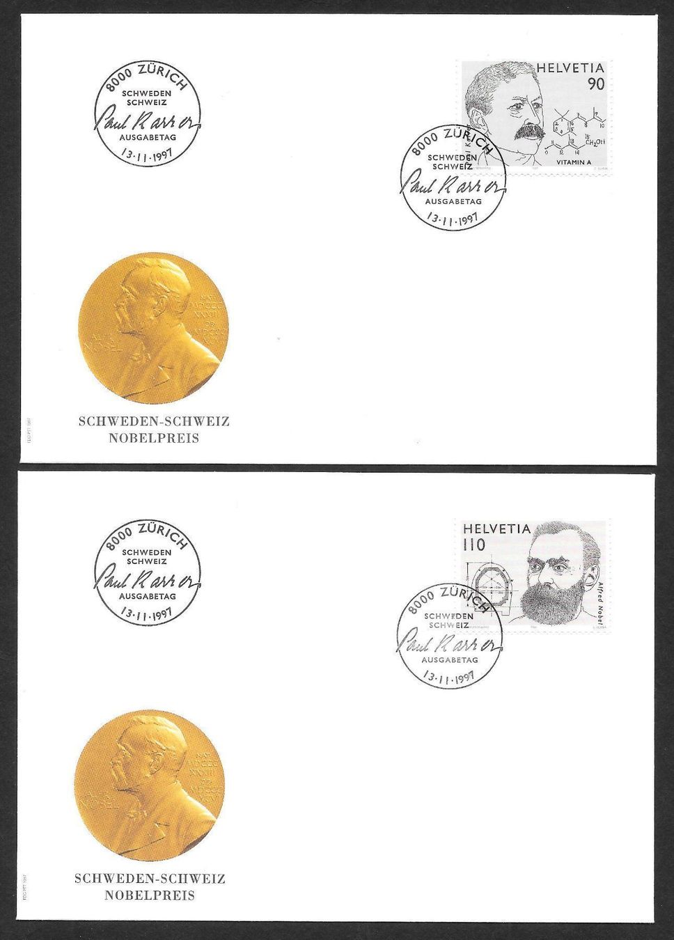 Tutti i francobolli: 2 FDC 927-928 Serie Einzelmarken ET 13.11.1997 – Nuovo (secondo la descrizione) da Olten venduto da clotaldi