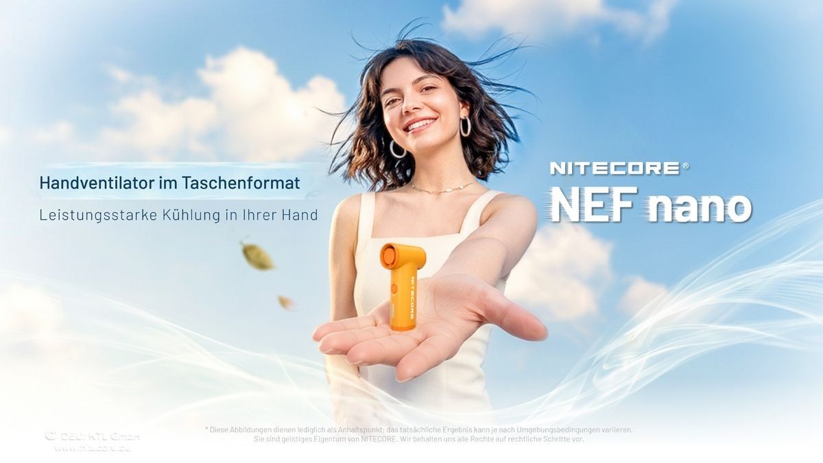 Ventilatori: Nitecore NEF NANO - herziger und starker Mini-Handventilator – Nuovo e nell'imballaggio originale da Grüningen venduto da Prolumin 1