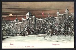 Caux, Palace Hotel bei Mondschein