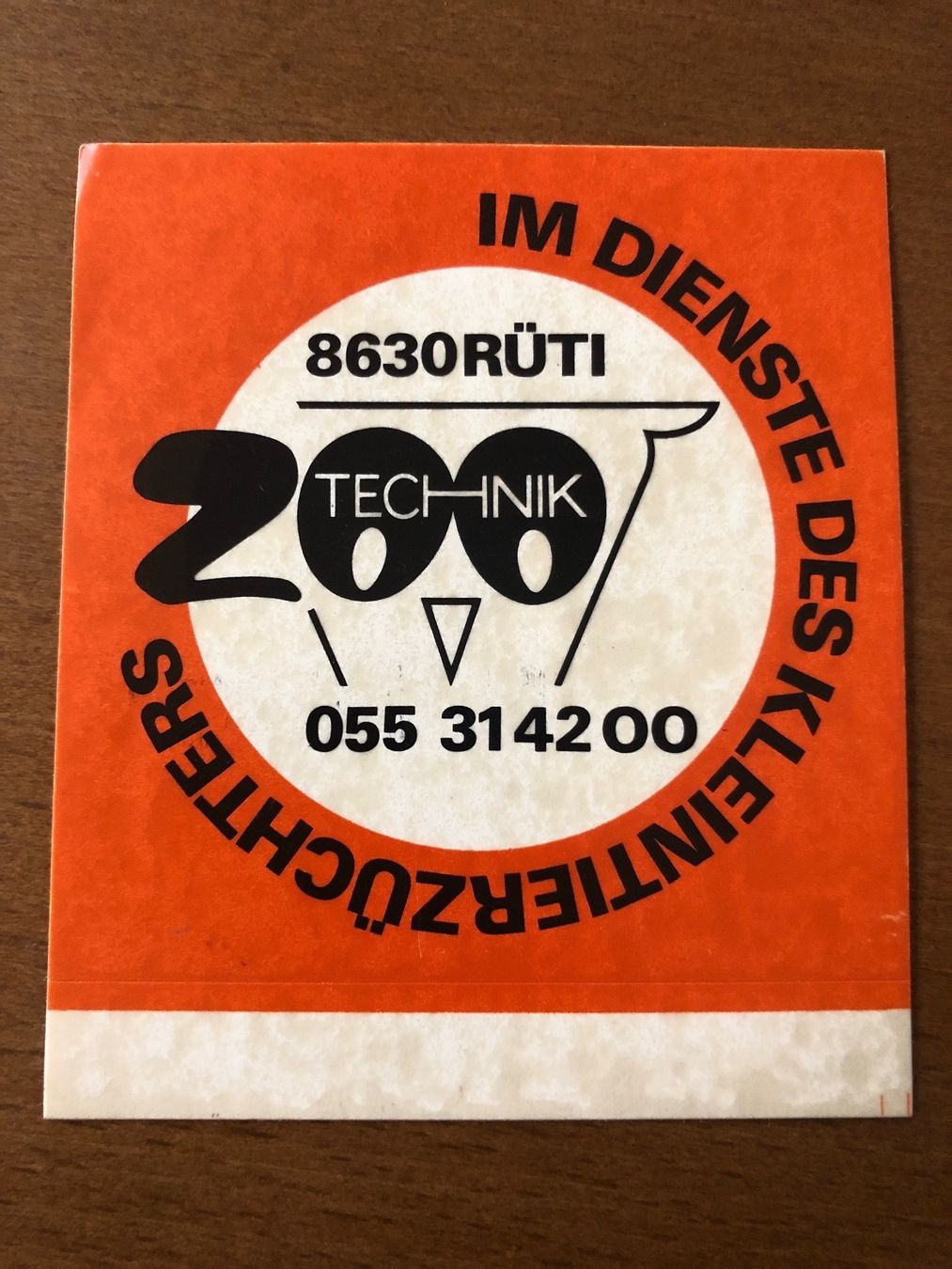 Aufkleber: Zoo Technik Rüti Abziehbild / Sticker / Kleber – Gebraucht aus Winterthur von cheerio97
