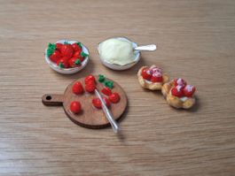 Erdbeertörtchen Set Handgemacht, auch für Maileg