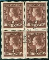 1951 Liechtenstein Freimarken Viererblocks