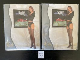 Nylons Strapsstrümpfe bas calze stockings 2Paar vintage(N16)
