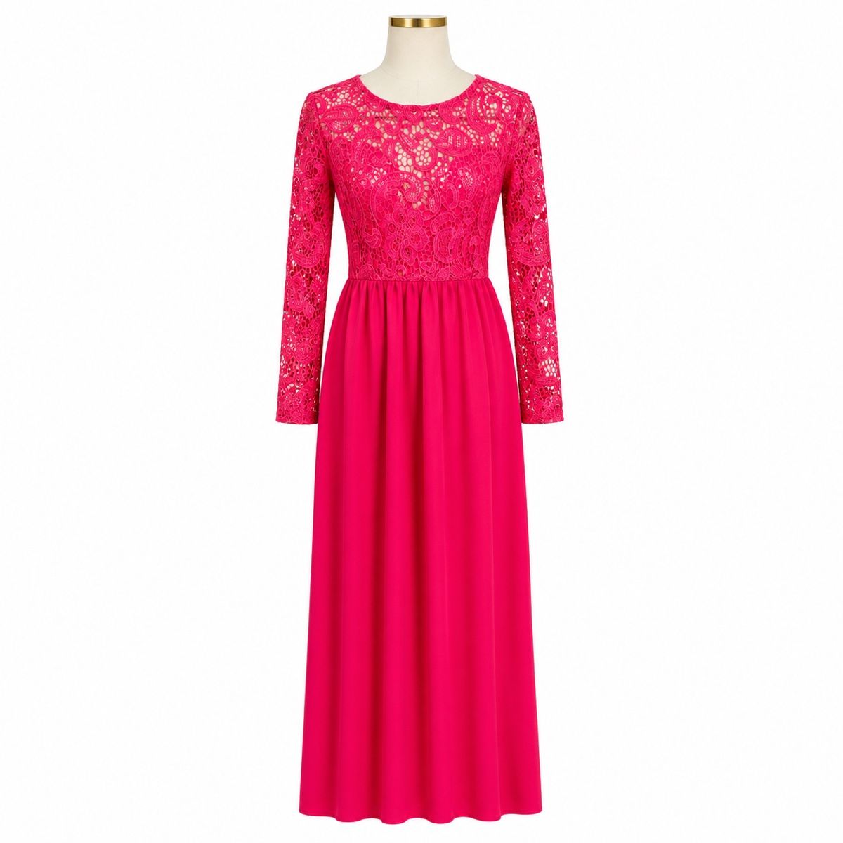 Kleider: Elegantes Maxikleid mit Spitze langarm – Neu (gemäss Beschreibung) aus Aarberg von LovelyThings_
