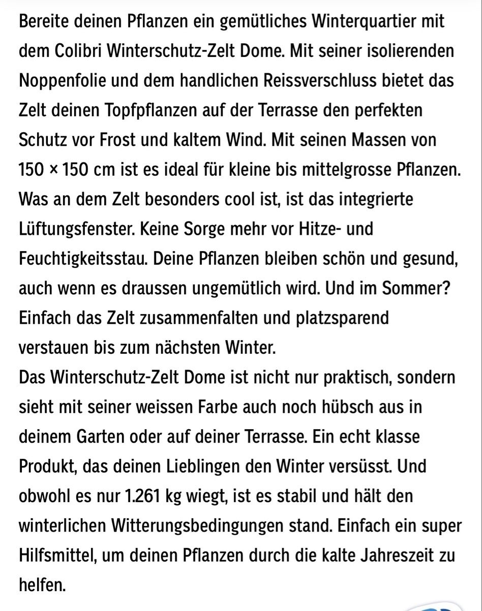 Tentes & Pavillons: Winterschutzzelt Colibri – D'occasion à Ennetbaden par sonrisa75 3