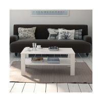 Couchtisch Beistelltisch - Weiss/Matt - Sofatisch - Ablage