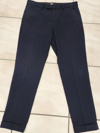 H&M Stoffhose Slim Fit dunkelblau Grösse 46 neuwertig