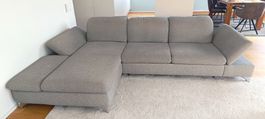 Ecksofa W.Schillig Stoff Grau mit Schlaffunktion 
