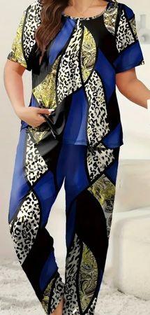 edler/stylischer Hosen-2-Teiler, nero/blau, L+XL