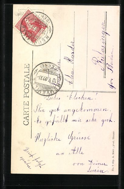 Ansichtskarten: Neuveville, Ansicht der Institution Pét – Gebraucht aus Berlin von bartko-reher 1