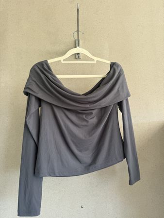 Damen Oberteil H&M schulterfrei grau Grösse L neuwertig